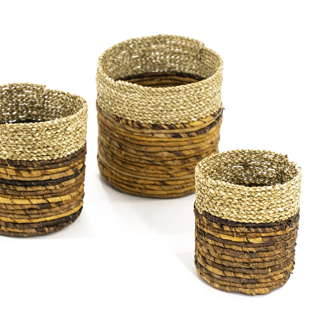 Banana Leaf Baskets - Set van 3 Manden bohosaninterior 