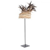 The Guinea Feather Hat on Stand - Natural Black home deco bohosaninterior 