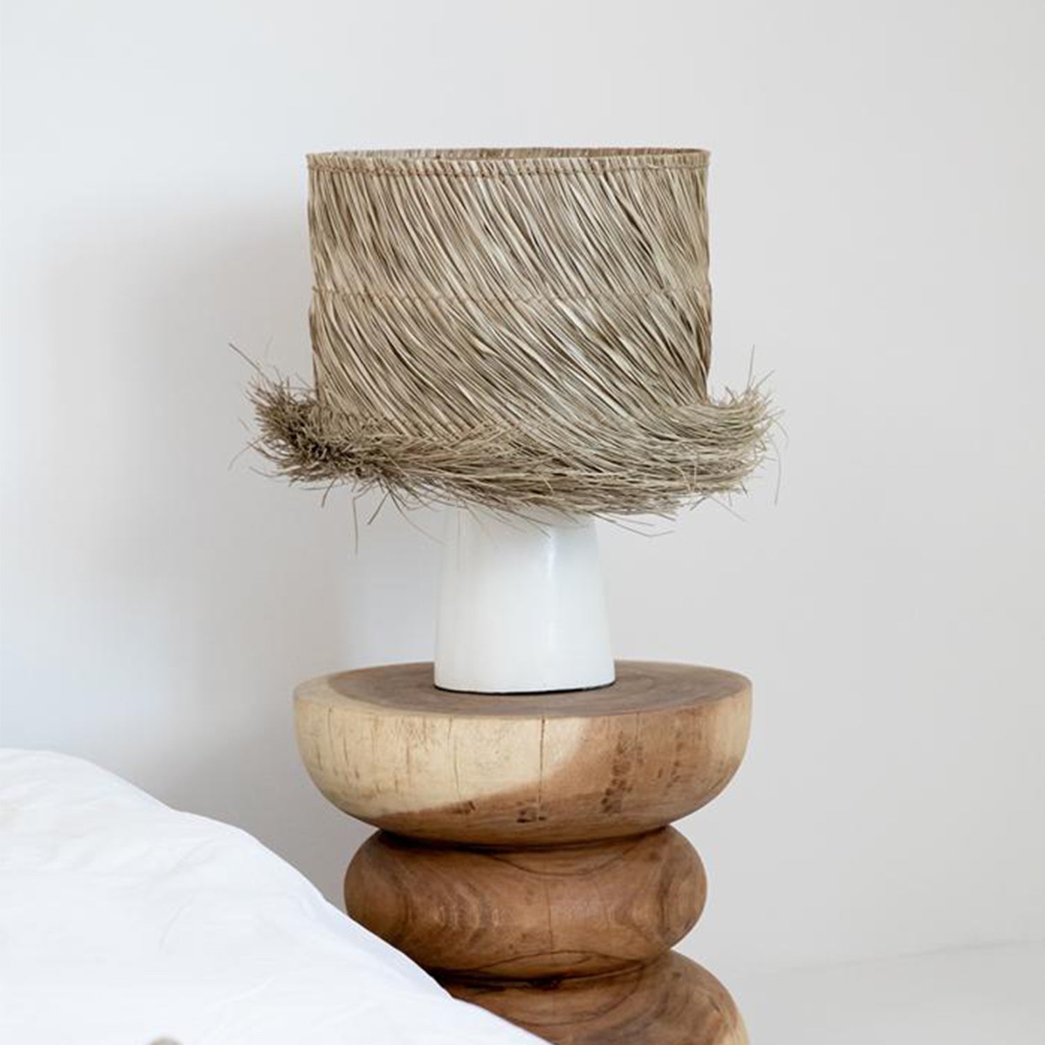 The Pandan Table Lamp - Wit - Naturel Lampenkappen bohosaninterior 