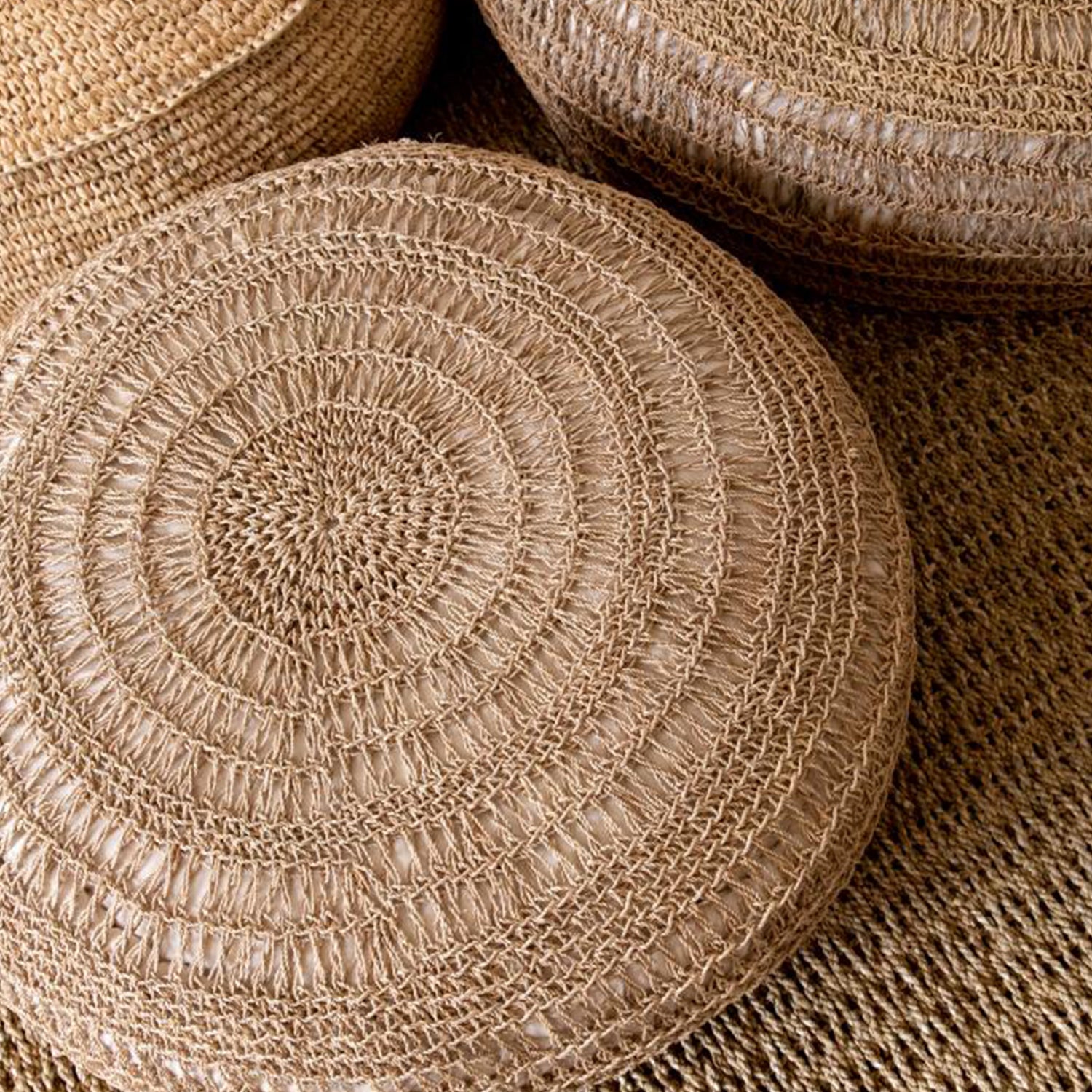 The Seagrass Pouffe - Naturel - Large Poefs bohosaninterior 